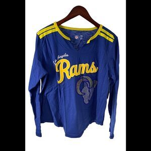 NFL Women's Long Sleeve V-Neck Tee Rams - Regular